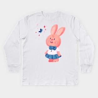 Curious little bunny Kids Long Sleeve T-Shirt